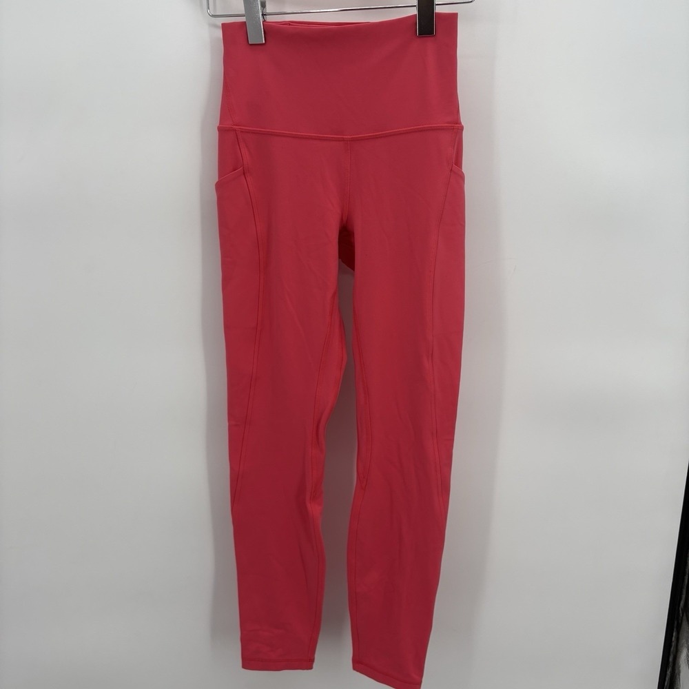 Lululemon Fast Free HR 25" Tight‎ Neon Wash HOT Pink Size 4 Pockets - Current